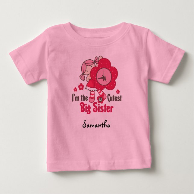 Personalizable Rag Doll Niedliche große Schwester Baby T-shirt (Vorderseite)