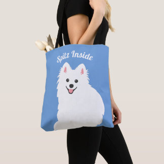 Personalizable - Spitz Inside Hund Tote Beutel Bla