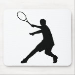 Personalizable Tennis Mousepad<br><div class="desc">Personalizable Tennisgeschenke mit Tennisspieler-Silhouette. Geburtstagsgeschenke für Sportfan,  Trainer,  Freund,  Vati,  Mamma,  Sohn,  Tochter,  Mitarbeiter etc.</div>