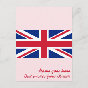 Personalizable UK/British Flag Holiday/Ferien Postkarte