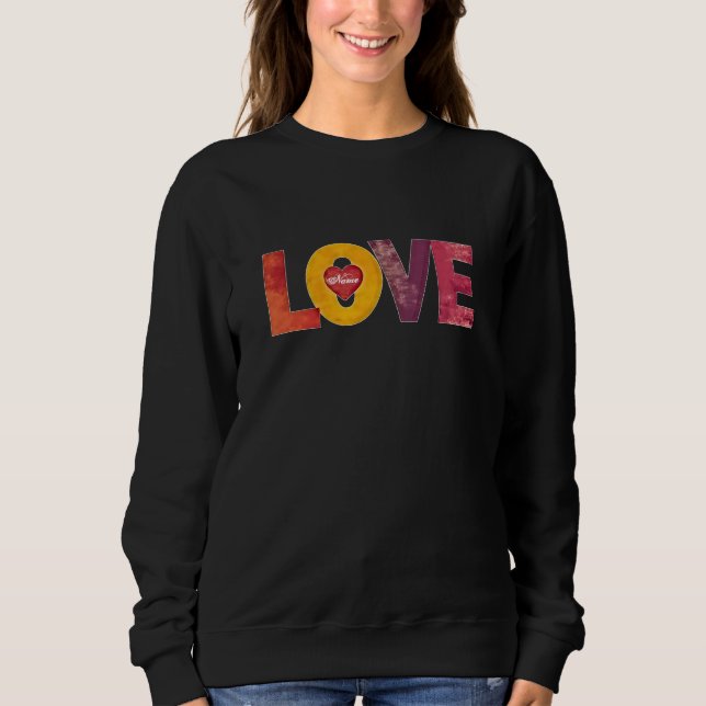 Personalizable Valentine’s Day Heart Love Women’s  Sweatshirt (Vorderseite)