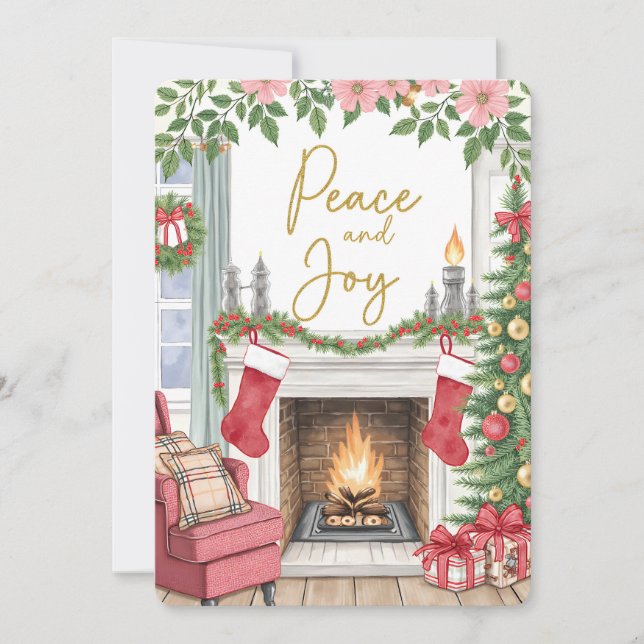 Personalizable Vintage  Flat Holiday Card  Feiertagskarte (Vorderseite)