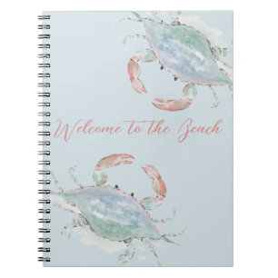 Personalizable Watercolor Crab Rental Guest Book Notizblock