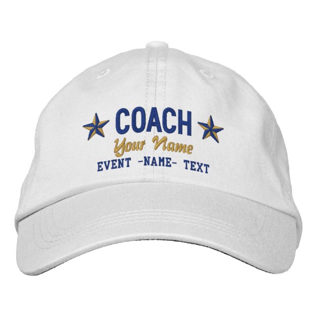 Personalizable Your Name COACH Stars Stickerei Bestickte Kappe (Vorderseite)