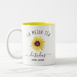Personalizada La Mejor Tía de Toda Zweifarbige Tasse