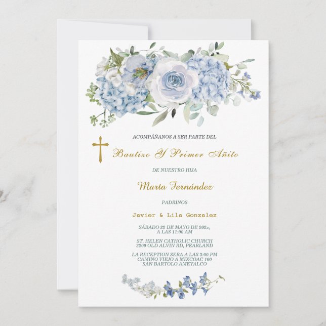 Personalizada Para Bautizo y Primer Cumpleaños Einladung (Vorderseite)