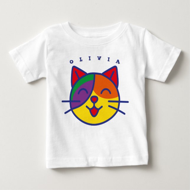 personalizada para niños y niñas - Diseño de Gato  Baby T-shirt (Vorderseite)