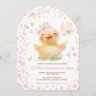 Personalizadas Primer Cumpleaños Niña Con Patito Einladung