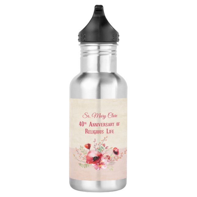 Personalize, 40th Anniversary Nun, Pink und Edelstahlflasche (Rechts)