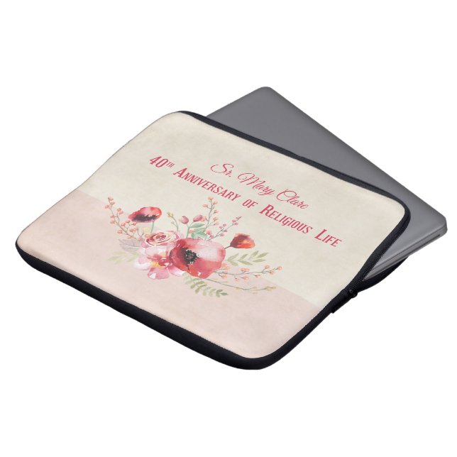 Personalize, 40th Anniversary Nun, Pink und Laptopschutzhülle (Vorne Oben)