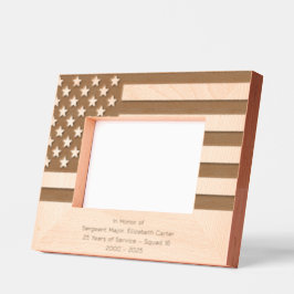 Personalize | American Flag Police Retirement Geätzte Rahmen