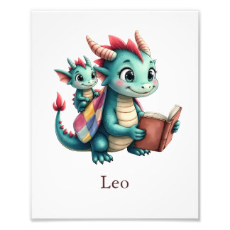 Personalize Baby Dragon Art Print Custom Kids Room Fotodruck