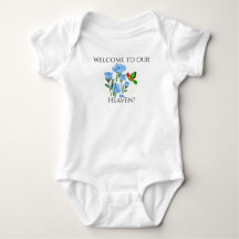 Personalize Baby's One=Piece Floral Hummingbird