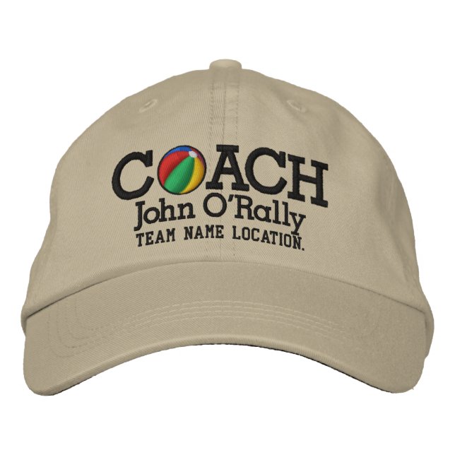 Personalize Beach Ball Coach Cap Ihr Name in Game! Bestickte Kappe (Vorderseite)