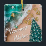 Personalize Beach Weihnachtsschmuck<br><div class="desc">Ideal für ein Geschenk oder um Ihr Weihnachtsthema am Meer/Strand zu stärken. Dieses einzigartige Ornament legt eine skurrile Drehung mit kleinen Gingerbrot Cookies & Ornamente,  die mit der Flut auf den Strand waschen.</div>