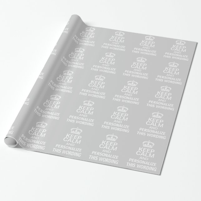 Personalize behalten ruhiges graues Weiß Geschenkpapier (Ungerollt)