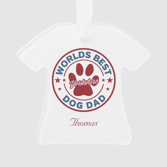 Personalize Best Dog Vater Yorkshire Ornament (Vorderseite)