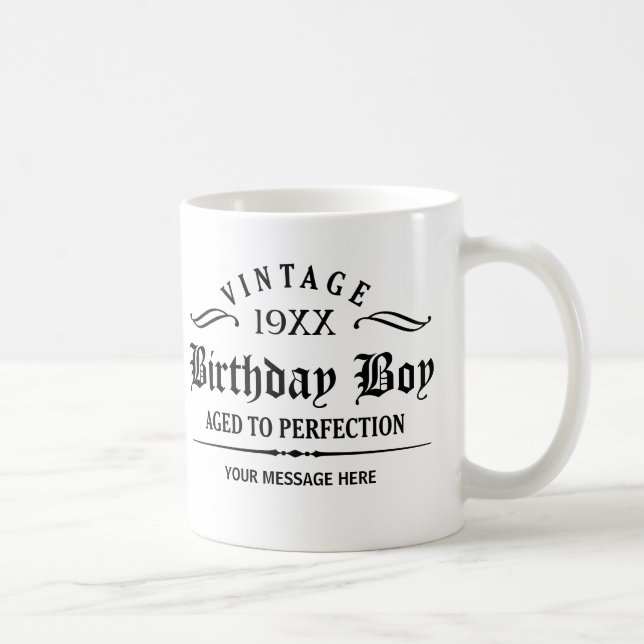 Personalize Black Gothic Script Funny Birthday Tas Tasse (Rechts)
