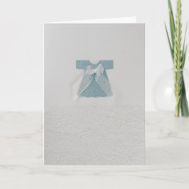 Personalize Blue Baby Jungenkleid mit weißem Bogen Karte