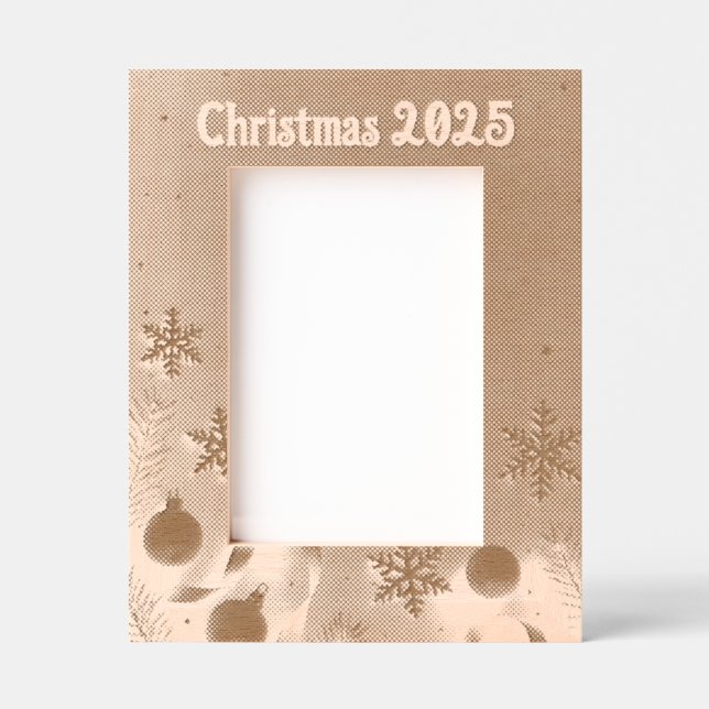 Personalize Christmas Laser Etched Picture Frame Geätzte Rahmen (Vorderseite)