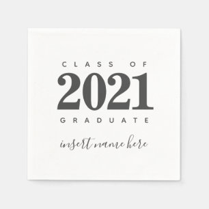 Personalize Class of 2021 Graduate Calligraphy Serviette