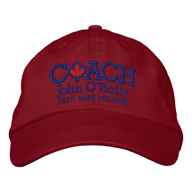 Personalize Coach Kanada Cap Your Game! Bestickte Baseballkappe (Vorderseite)