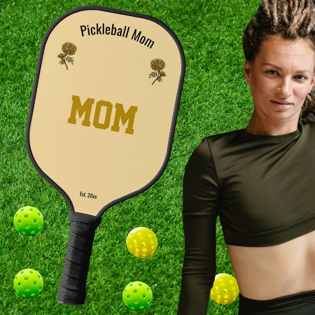 Personalize Cool Beige Elegant Pickleball Mom Gift Pickleball Schläger (Von Creator hochgeladen)
