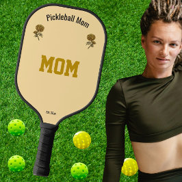 Personalize Cool Beige Elegant Pickleball Mom Gift Schläger