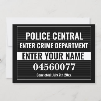 Personalize Custom Mugshot Sign Board Template Karte