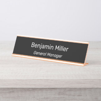 Personalize Custom Name Title Employee Office Gold Schreibtischnamensplakette