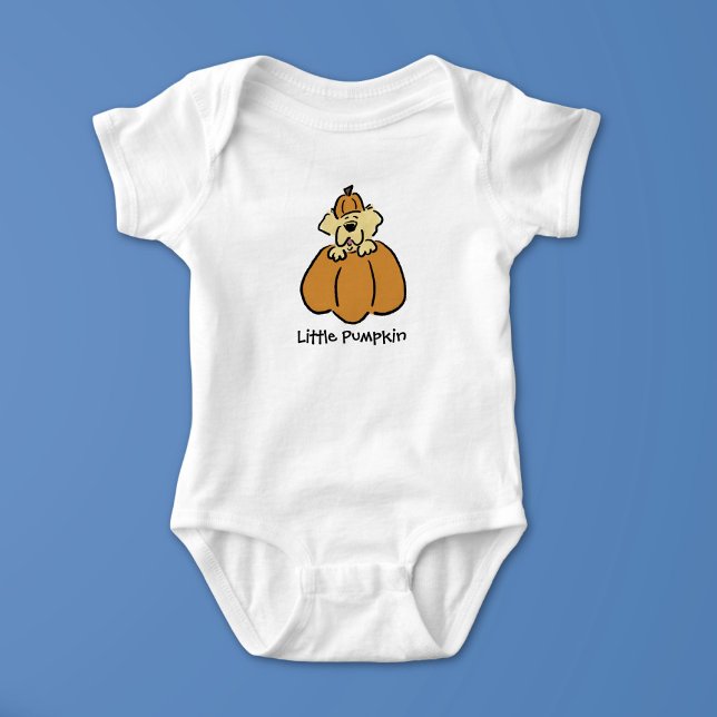 Personalize Cute Little Pumpkin Puppy Baby Strampler (Von Creator hochgeladen)