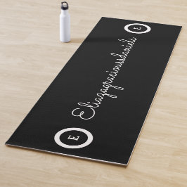 Personalize Cute Name Script And Calligraphy Black Yogamatte