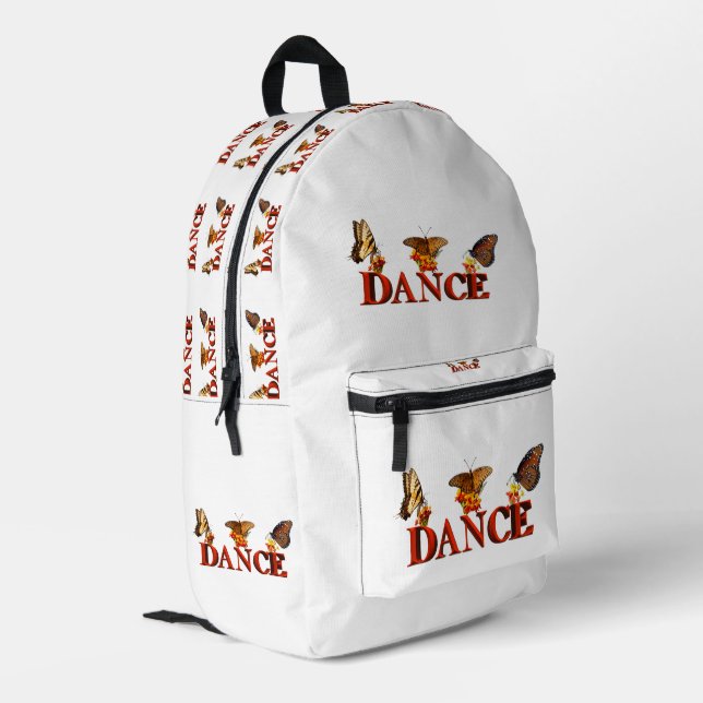 Personalize Dance sign with butterflies  Bedruckter Rucksack (Rückseitige Ecke links)
