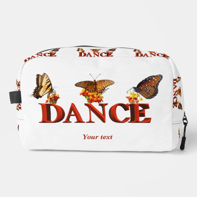 Personalize Dance sign with butterflies  Waschbeutel (Vorderseite)