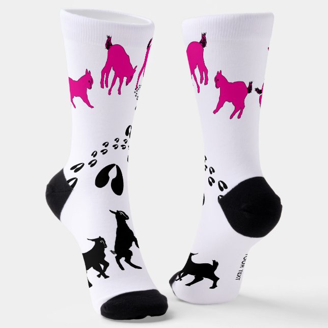 PERSONALIZE Dancing Goats and HoofPrints Socken (Gewinkelt)