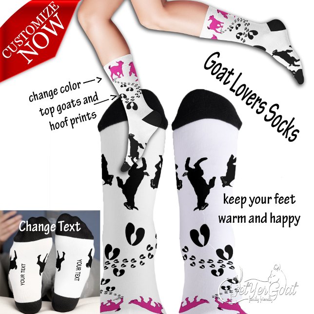 PERSONALIZE Dancing Goats and HoofPrints Socks Socken (Von Creator hochgeladen)