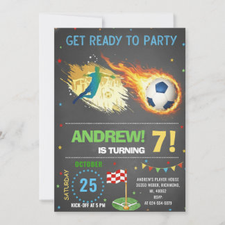 Personalize Digital Soccer Birthday Party Einladung