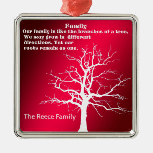 PERSONALIZE FAMILY QUOTE ORNAMENT AUS METALL