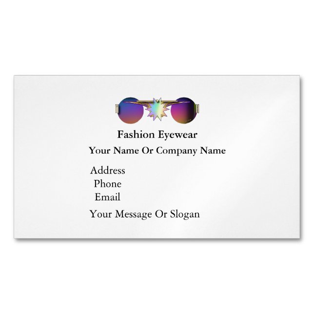 Personalize Fashion Eyewear Sunglasses Vendors Magnetische Visitenkarte (Vorderseite)