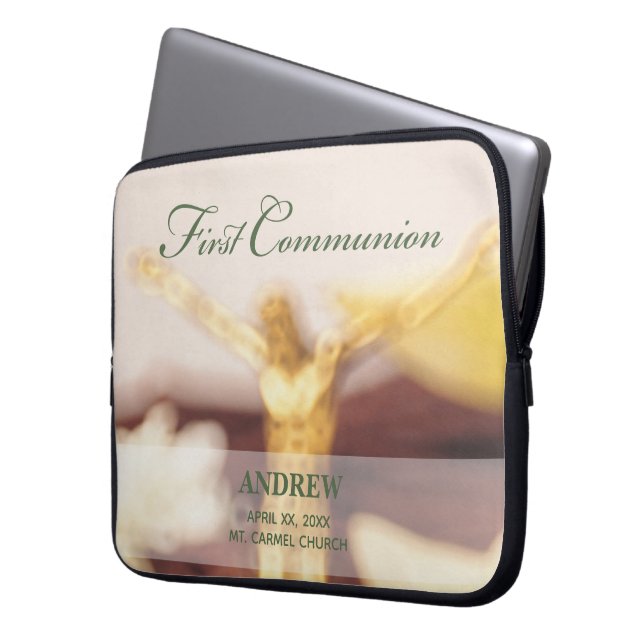 Personalize, First Communitygratulation Laptopschutzhülle (Vorderseite Links)