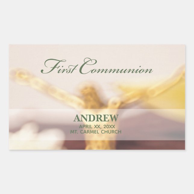 Personalize, First Communitygratulation Rechteckiger Aufkleber (Vorderseite)