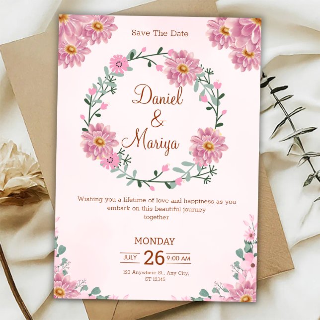 Personalize Floral wedding Invitation Einladung (Von Creator hochgeladen)