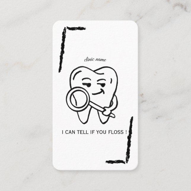 Personalize Funny Dentist Tooth business card Visitenkarte (Vorderseite)