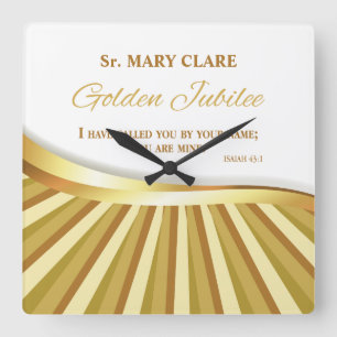 Personalize, Golden Jubilee of Religious Life Quadratische Wanduhr