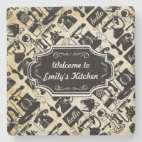 Personalize Hallo Willkommen bei Kitchen Retro Tel