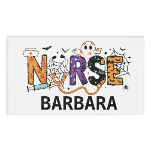 Personalize Halloween Nurse Namenschild