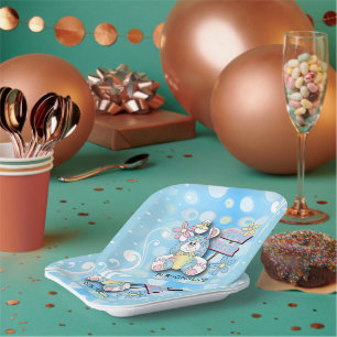 Personalize - Happy Bunny Oaster Pappteller