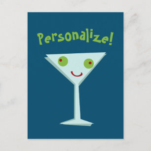 Personalize Happy Martini Postkarte