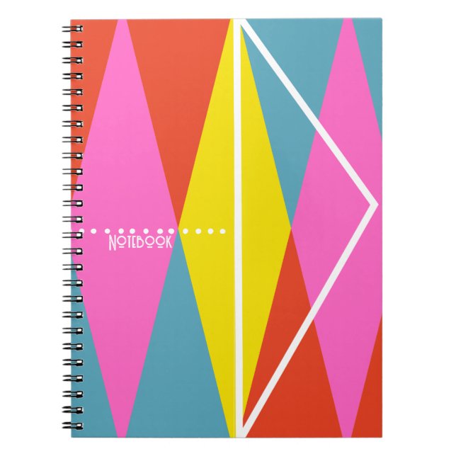 PERSONALIZE: Harlequin Pattern Notebook Notizblock (Vorderseite)