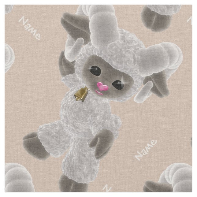 Personalize Hello Baby Plush Toy Ram Brown Stoff (Nahaufnahme)
